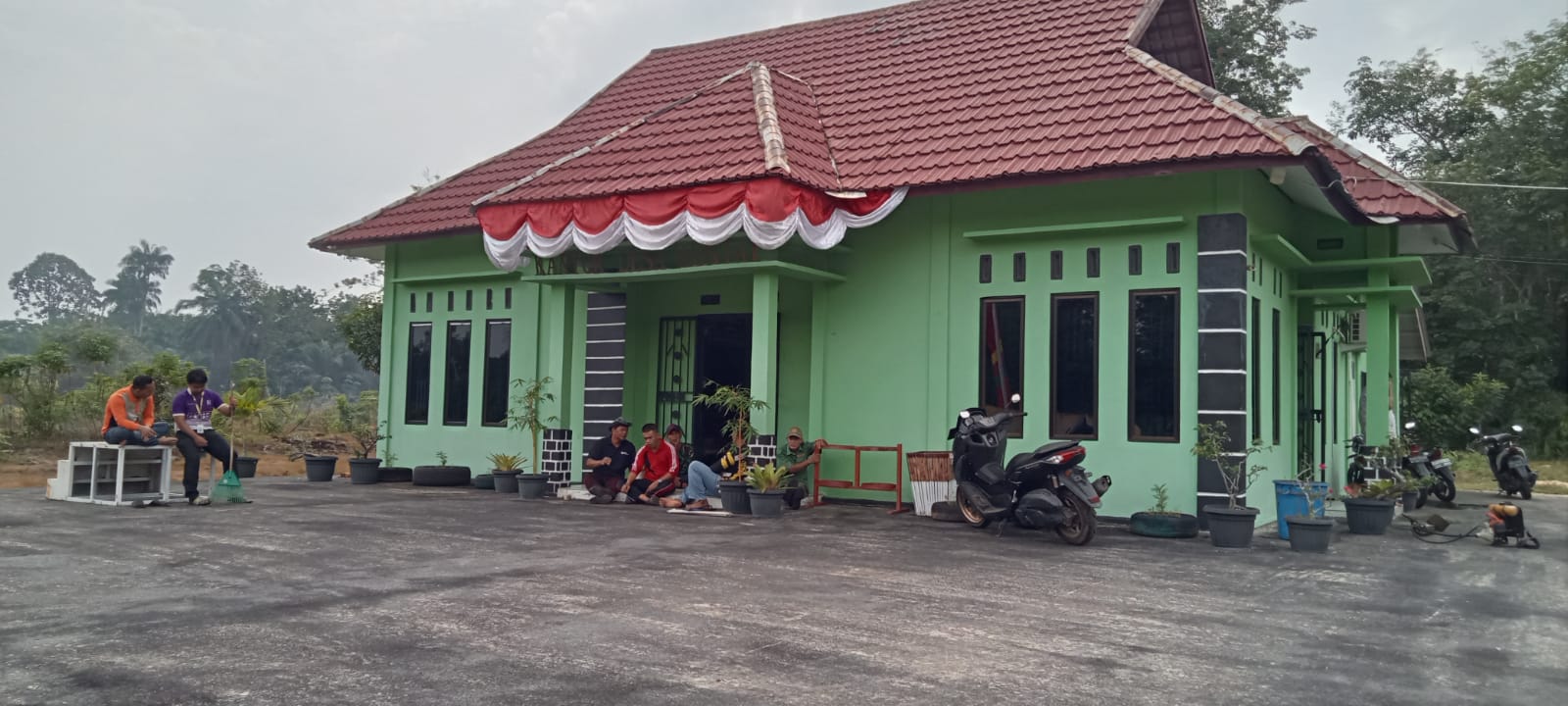 Semarak Hari Jadi ke-514 Bengkalis, Pemerintah Desa Muntai Gelar Gotong Royong Bersama